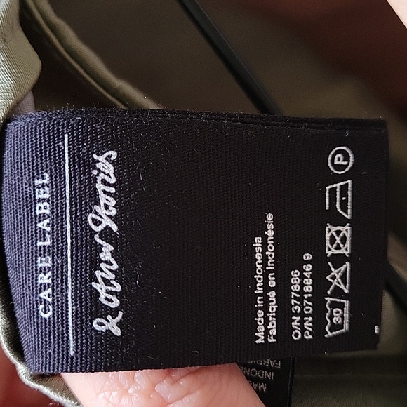 & Other Stories midi skirt in sage green color with side slit, size US 4 - Picture 5 of 7